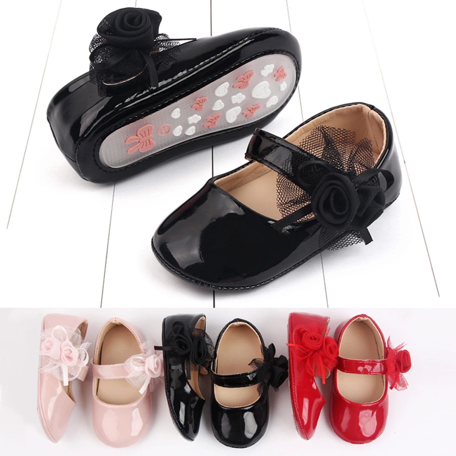 Top Trends: Toddler Baby Girls Mary Jane Flats Soft Sole Flowers PU Princess Shoes Wedding Dress Shoes For Party Birthday Footwear Shoppable Styles