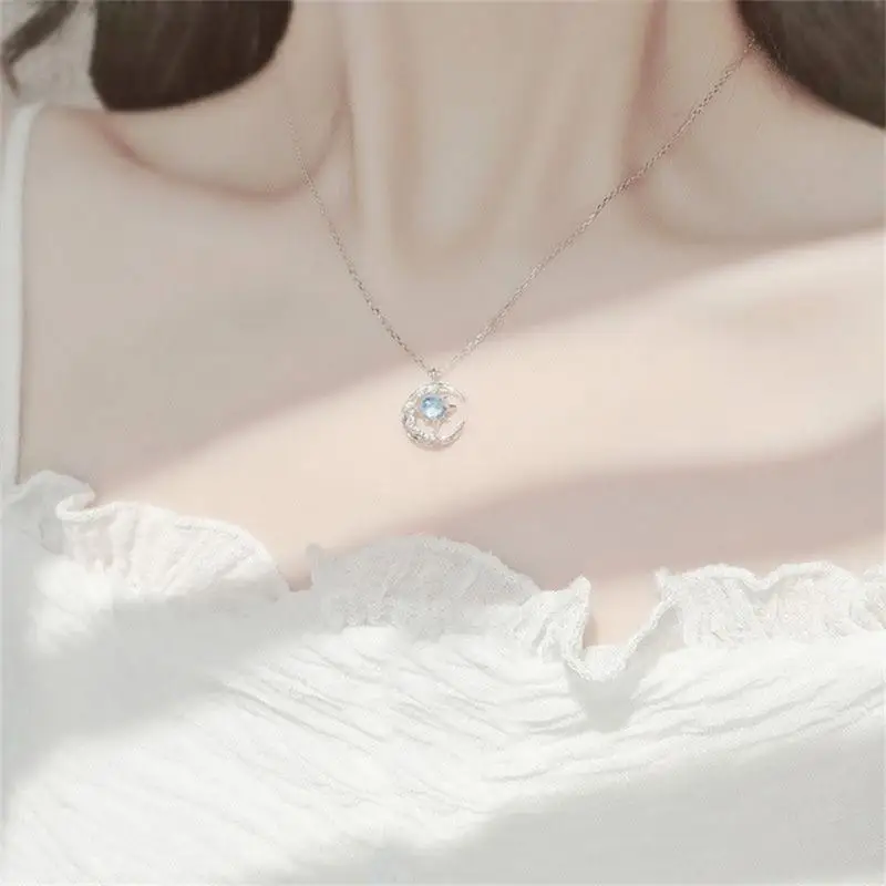 Top Trends: Dream Star And Moon Necklace Charm Necklace Delicate Clavicle Stars Rhinestone Chain Necklace Wedding Party Jewelry Gift Shoppable Styles - Image 4