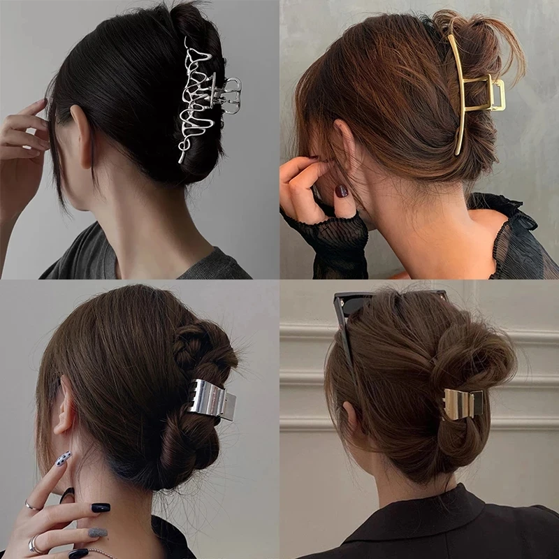 Top Trends: Fashion Irregular Metal Hair Claw Vintage Hair Clips Crab Hairpin Simple Geometric Barrettes Headband Hair Accessories Headwear Shoppable Styles