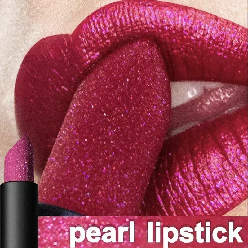 Top Trends: Pearl Lipstick Waterproof Diamond Glitter Lip Gloss Long Lasting Shiny Moisturizing Lips Stick Cosmetics Makeup For Woman Shoppable Styles