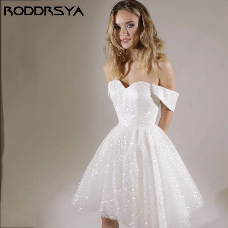 Top Trends: RODDRSYA Mini Wedding Dresses For Women Sparkling Tulle A-line Vestidos De Novia Princesa Sweetheart Off Shoulder Bride Party Shoppable Styles - Image 5