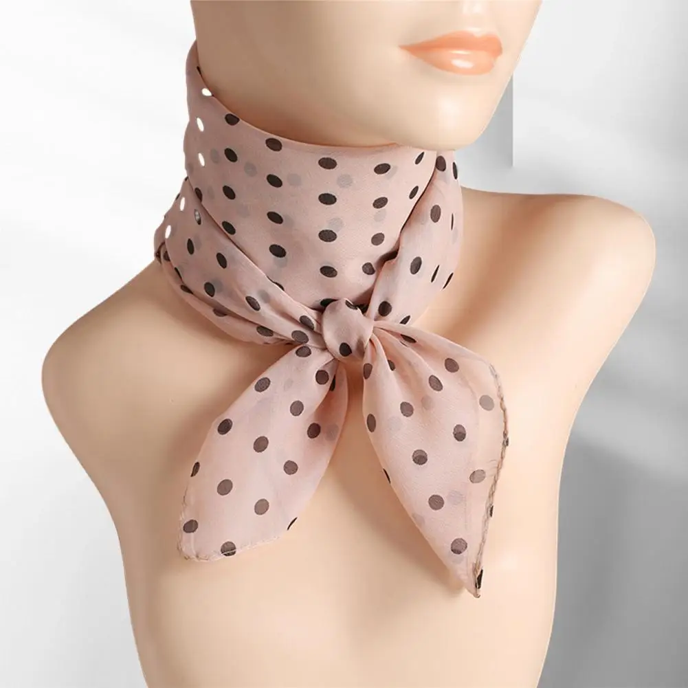 Top Trends: Women Fashion Chiffon Polka Dot Scarf Thin Breathable Lightweight Lady Head Neck Square Scarf Ties Bands Neckerchief Shawls Shoppable Styles