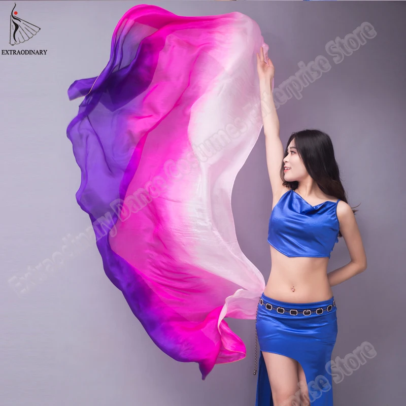 Top Trends: Belly Dance Scarf Silk Veils Belly Dance Veil Shawls Women Light Hand Thrown Scarf Shawl Gradient Silk Veil Dance Performance Shoppable Styles