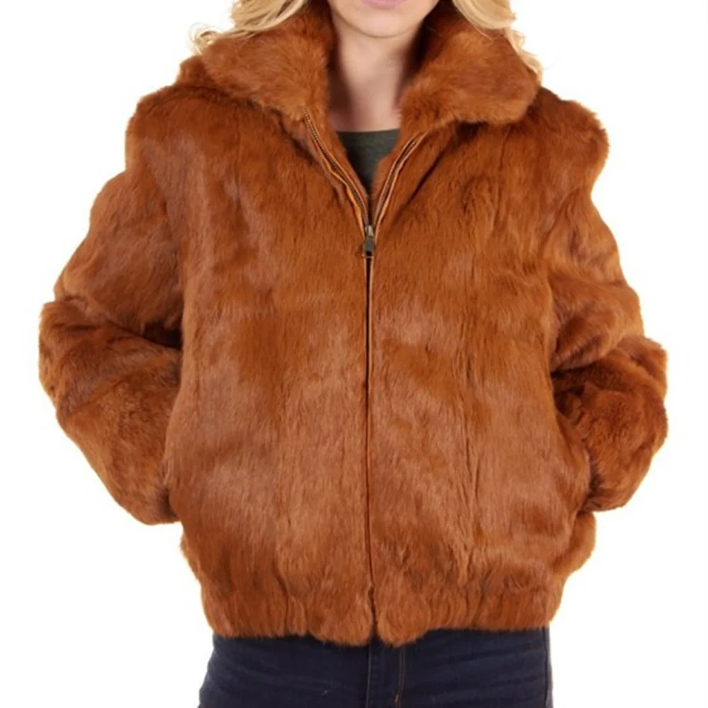 Top Trends: Natural Rabbit Fur Coat Winter Women's Cold Jacket Especially Promotion 2023 Female Luxury Overcoat For Ladies Shoppable Styles