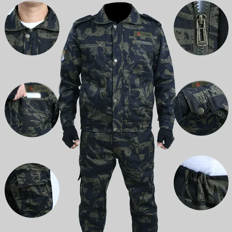 Top Trends: 2023 New Spring And Autumn Camouflage Suits Outdoor Sports Overalls Wear-resistant Overalls Labor Insurance Set Shoppable Styles