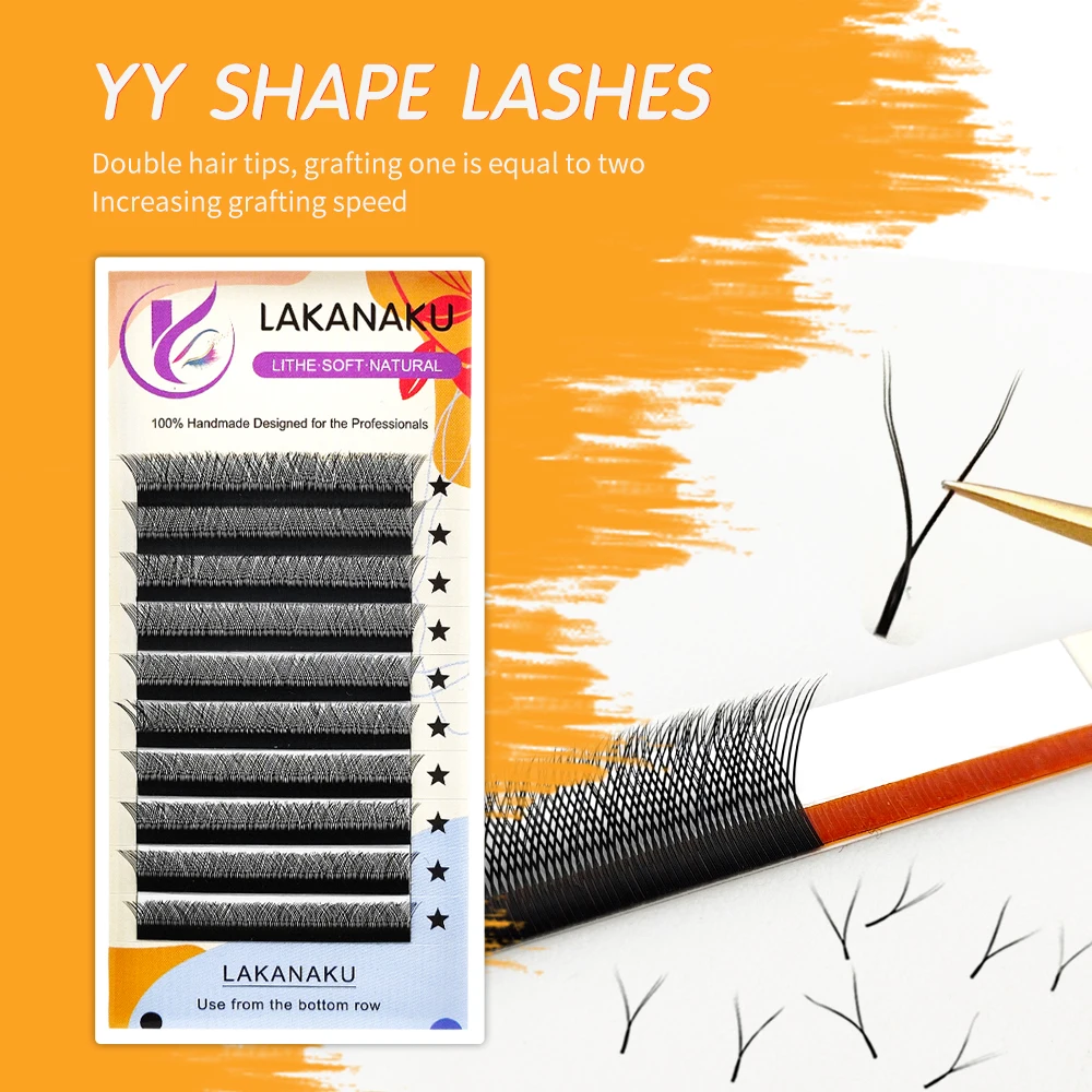 Top Trends: LAKANAKU YY Shape Volume Lashes Y Eyelash Extensions Cilia And Brazilian Volume Cashmere Mink Eyelash Extensions Cilios YY Shoppable Styles