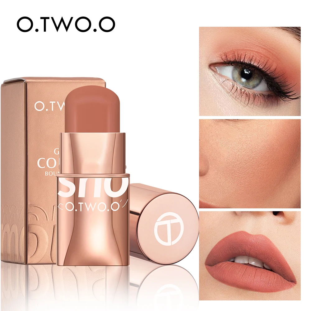 Top Trends: O.TWO.O Lipstick Blush Stick 3-in-1 Eyes Cheek And Lip Tint Buildable Waterproof Lightweight Cream Multi Stick Makeup For Women Shoppable Styles