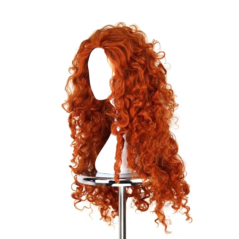 Top Trends: WoodFestival Synthetic Hair Party Wigs For Women Curly Cosplay Wig Orange Long Anime Girl Halloween Female Movie Brave Shoppable Styles - Image 3