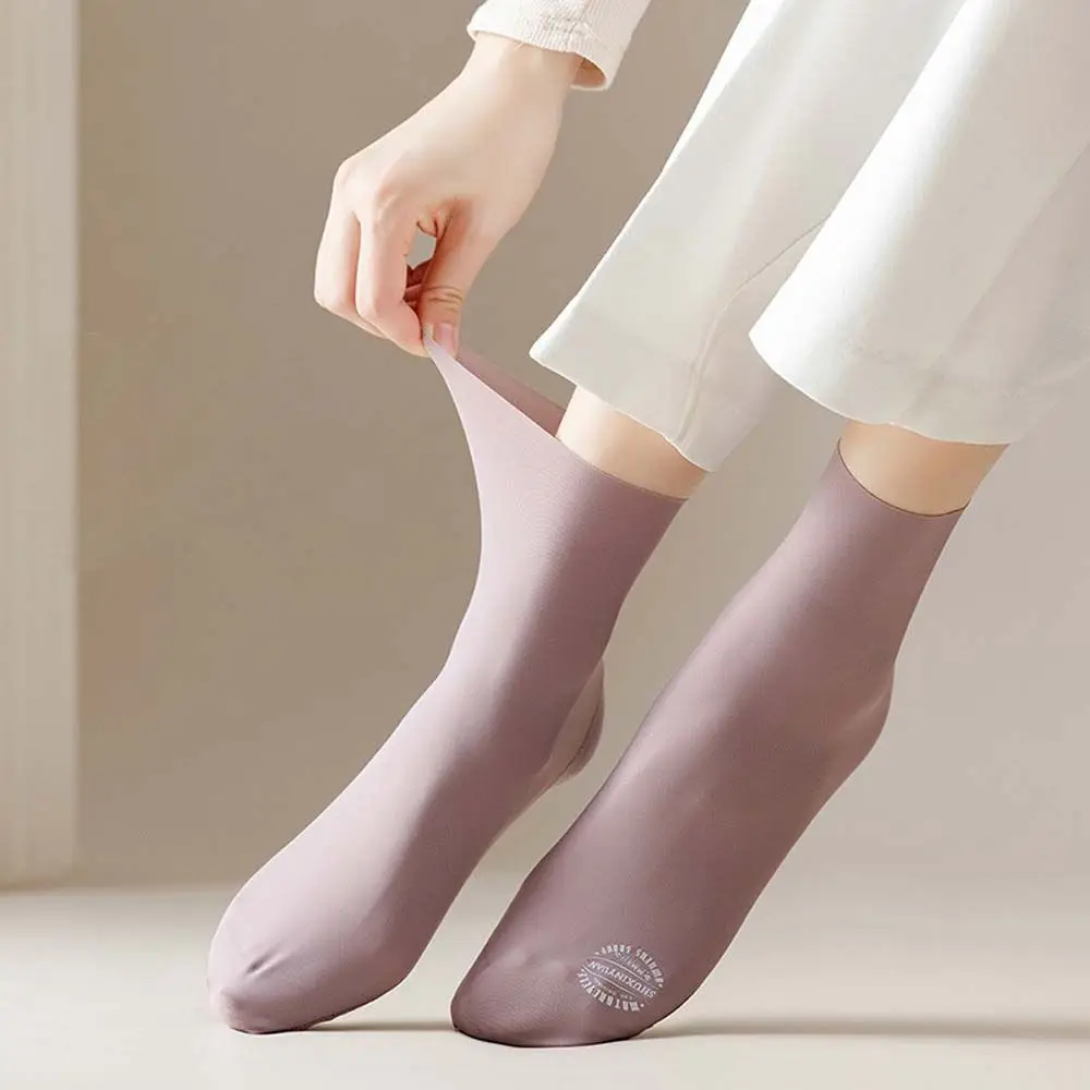 Top Trends: Solid Color Seamless Women Socks Summer Ice Silk Tube Socks Any Cut Short Socks Shoppable Styles