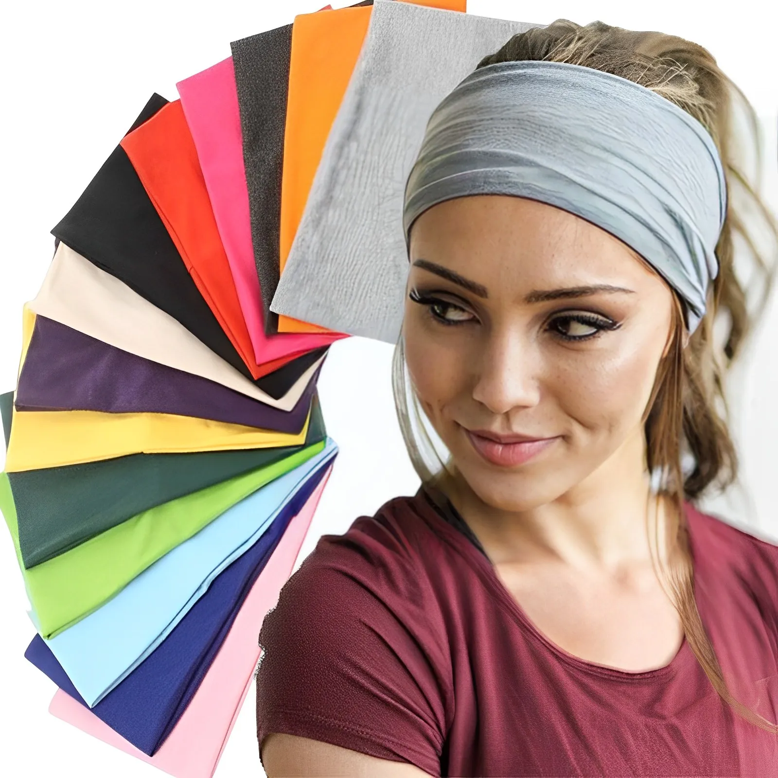 Top Trends: Women Headband Solid Color Wide Turban Stretchy Knitted Cotton Sport Yoga Hairband Twisted Knotted Headwrap Hair Accessories Shoppable Styles