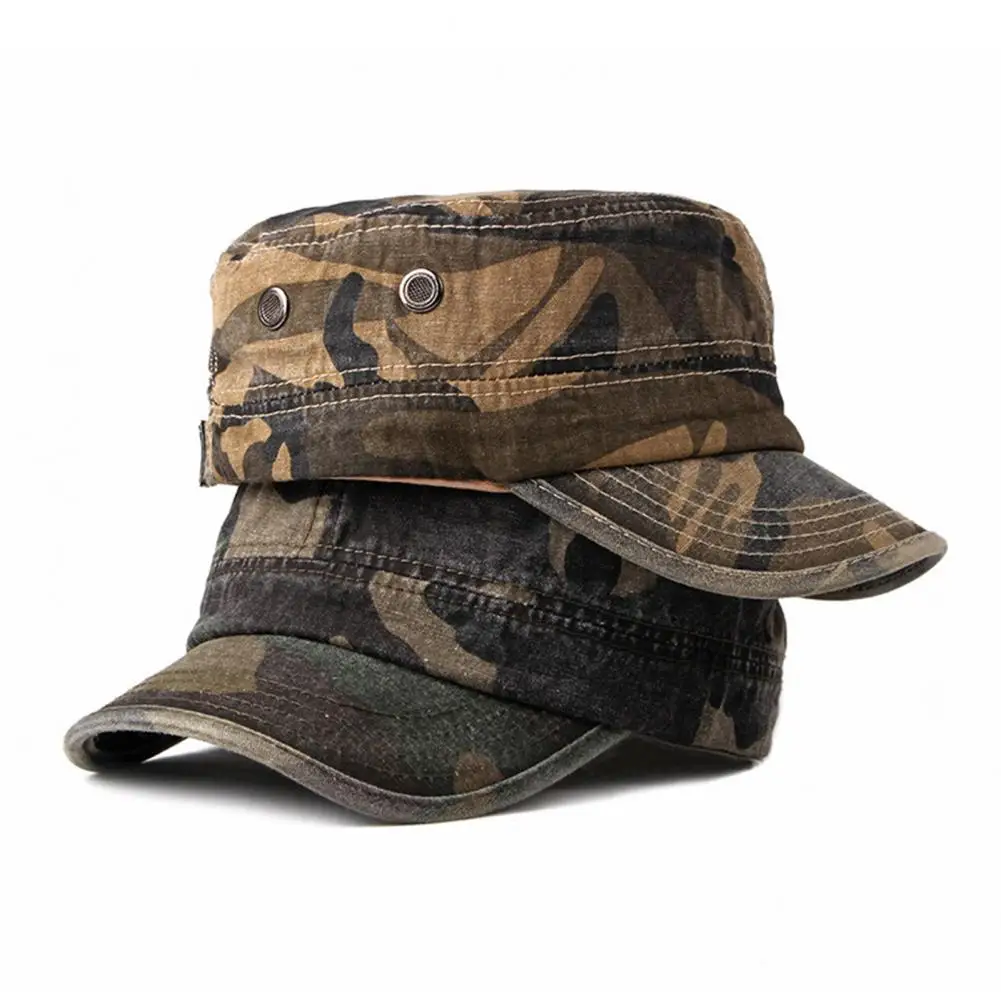 Top Trends: Men Camouflage Adjustable Flat Caps Sunscreen Baseball Hat For Outdoor Sports Hiking Dad Hat Trucker New Tactical Men&#039;s Cap-2021 Shoppable Styles