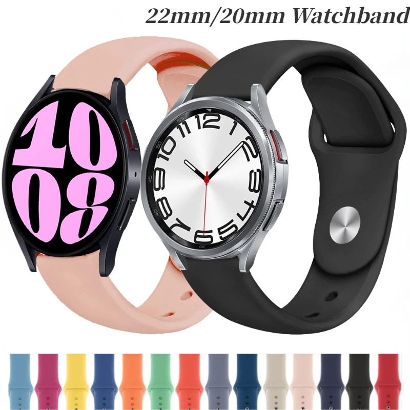 Top Trends: 20mm 22mm Silicone Band For Samsung Galaxy Watch 6 / 5 / 4 / Huawei Watch 4 / 3 / GT3-2 Sports Bracelet Wristband Amazfit GTR / GTS 4 Correa Shoppable Styles