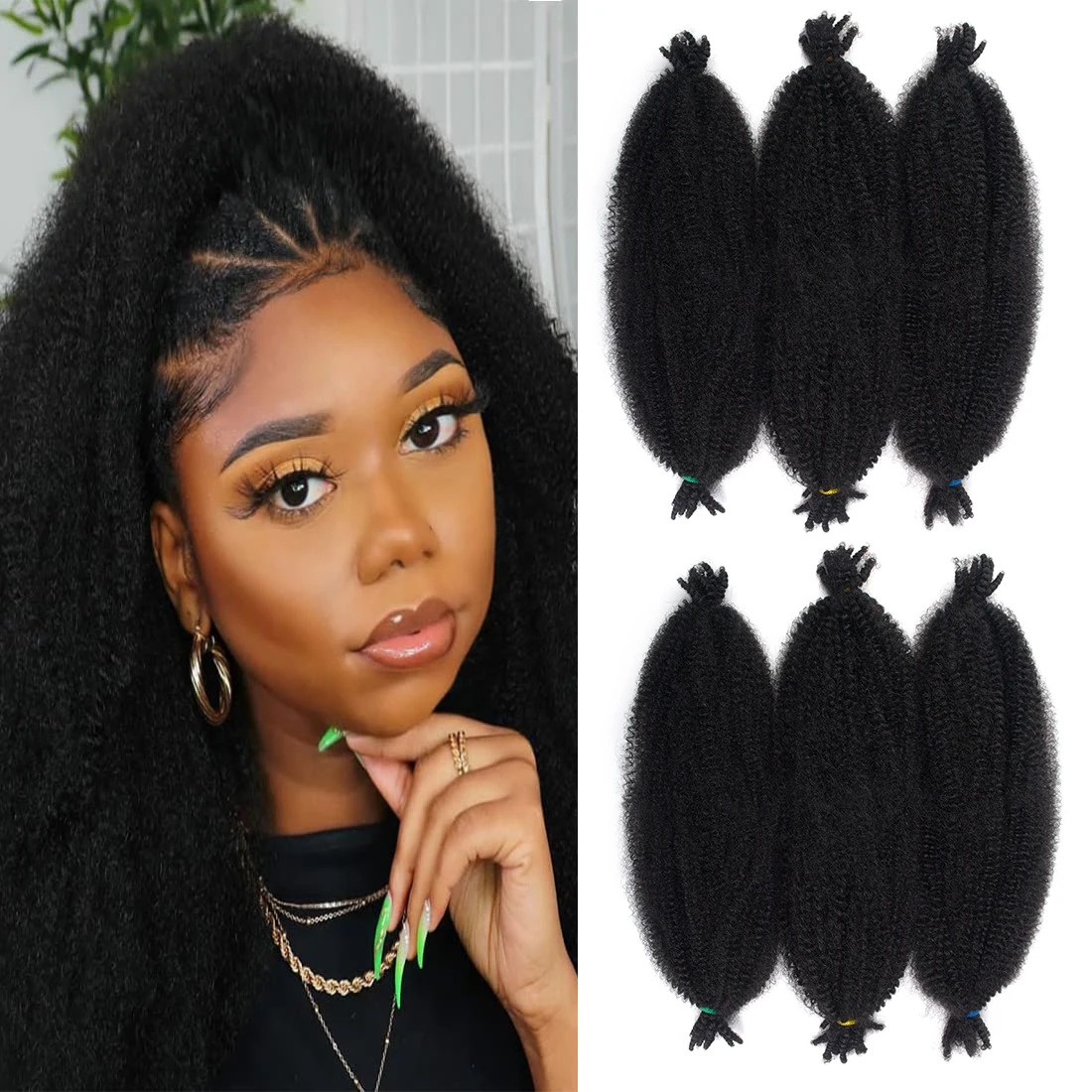 Top Trends: Springy Afro Twist Hair 18Inch Synthetic Pre-Separated Afro Kinky Twist Crochet Hair Extension For Faux Locs Marley Braids Shoppable Styles