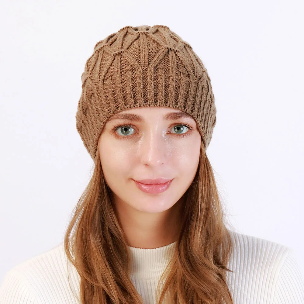 Top Trends: Autumn Winter Knitted Hat Women Men Beanie Cap Warm Woolen Hat Casual Fashion Hedging Caps Solid Thick Cool Ski Hat Shoppable Styles