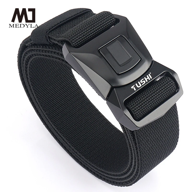 Top Trends: MEDYLA Elastic Tactical Belt High Strength Elastic Fiber Metal Buckle Sports Belt Adjustable Length Outdoor Sports Accessories Shoppable Styles