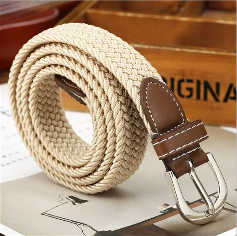 Top Trends: 2023 New Popular 6 Colors Men And Women Fashionable Woven Elastic Woven Canvas Buckle Belt Belt Versatile Canvas Belt Shoppable Styles