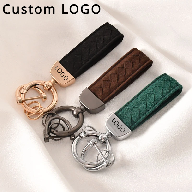 Top Trends: Customized Microfiber Braid Keychain For Men And Women Retro Vintage Car Logo Metal Key Chain Pendant Laser Engrave Keyring Gift Shoppable Styles