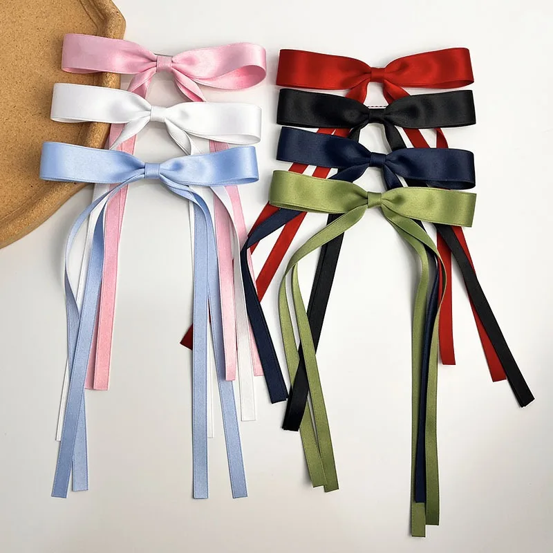 Top Trends: 2024 Cute Korean Ribbon Bow Tie Hair Clips Hairpins Women Girls Kids Barrettes Accessories Hairclip Headwear Headdress Ornament Shoppable Styles