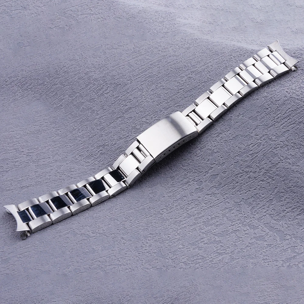 Top Trends: 19mm Watch Band Strap Silver Polishing Hollow Curved End Oyster Style Bracelet For SEIKO 5 SNXS73 75 77 79 80 81 SNFF05 SNXG47 Shoppable Styles - Image 5