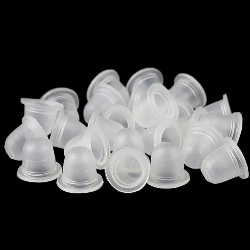 Top Trends: 100 / 500Pcs Soft Silicone Microblading Tattoo Ink Cup Cap Pigment Holder Container S / L For Permanent Makeup Tattoo Accessories Shoppable Styles