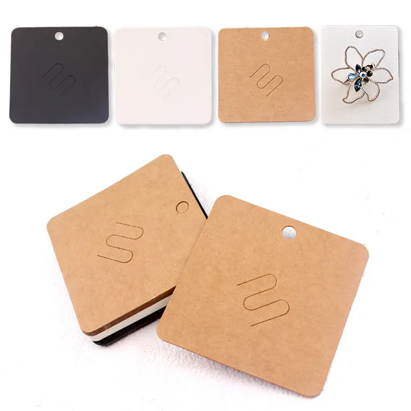 Top Trends: 50pcs / lot Brooches Display Cards Blank Kraft Paper Tag For Jewelry Packaging Cards Small Business Sale Hang Price Tag Card 7*7cm Shoppable Styles