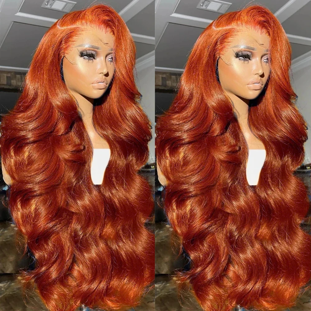 Top Trends: Body Wave Ginger Orange 13x6 HD Lace Front Wigs Colored Preplucked Wig 13x4 Lace Frontal Wigs Glueless Ginger Human Hair Wigs Shoppable Styles