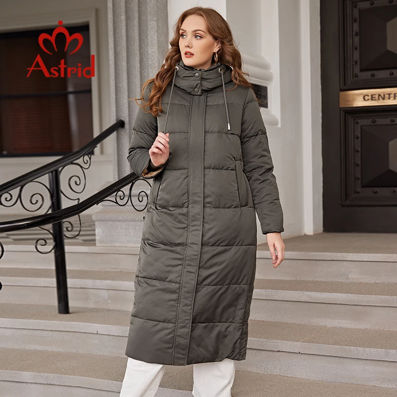 Top Trends: Astrid Winter Jacket Women 2022 Casual Oversize Coat Long Warm Fashion Stitching Oversize Hooded Women's Parka Female Clothing Shoppable Styles