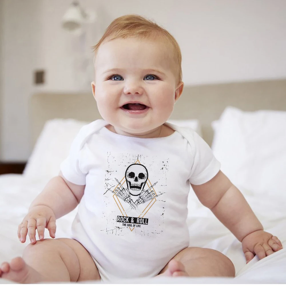 Top Trends: Hipster Skeleton Rock & Roll Toddler Baby Boys Clothes Punk Harajuku Summer Newborn Onesies Streetwear Trend Infant Bodysuits Shoppable Styles