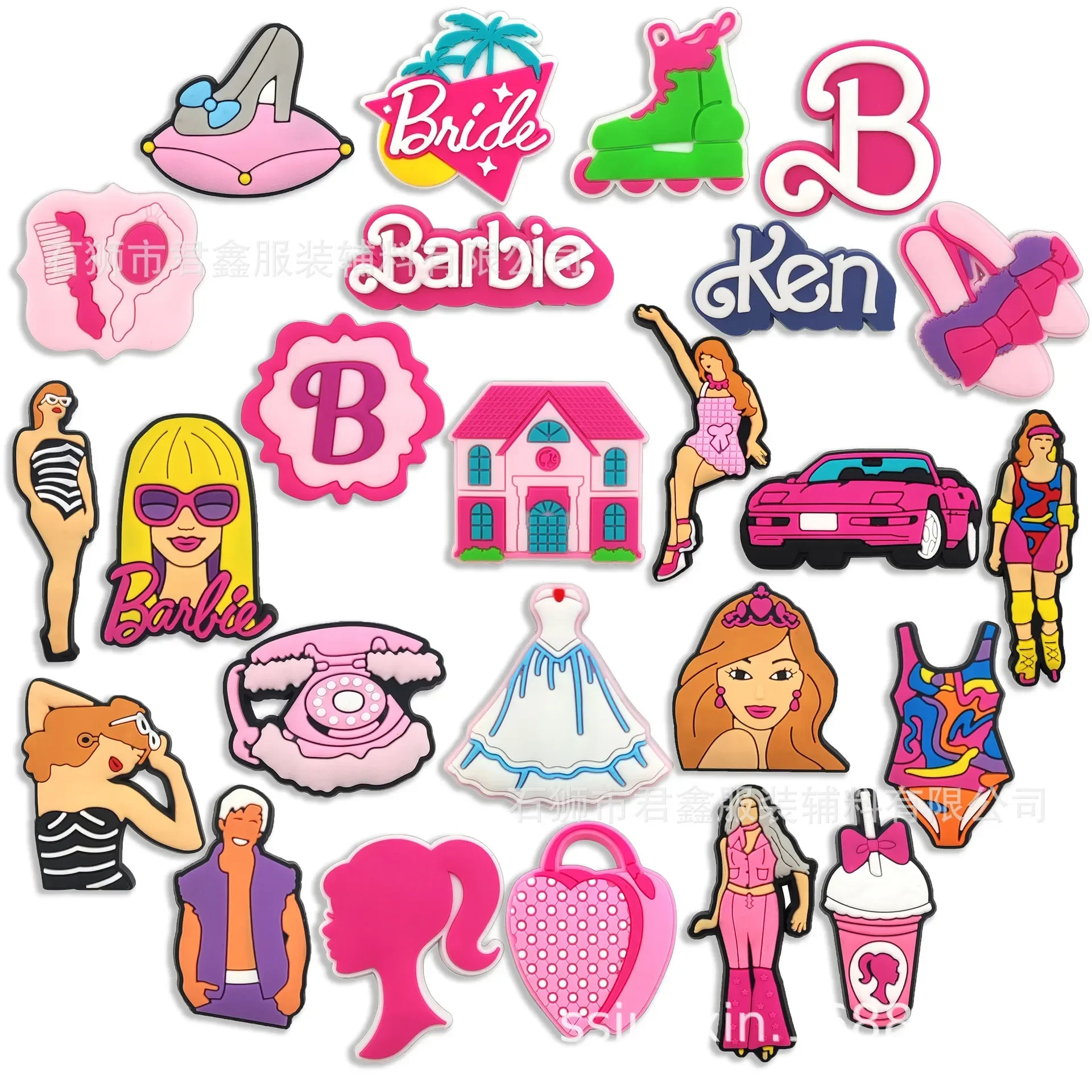 Top Trends: Pink Barbie Princess Castle Shoe Buckle PVC Soft Adhesive Decorative Buckles Fit Crocsse Charms Decorations Cartoon Accessories Shoppable Styles