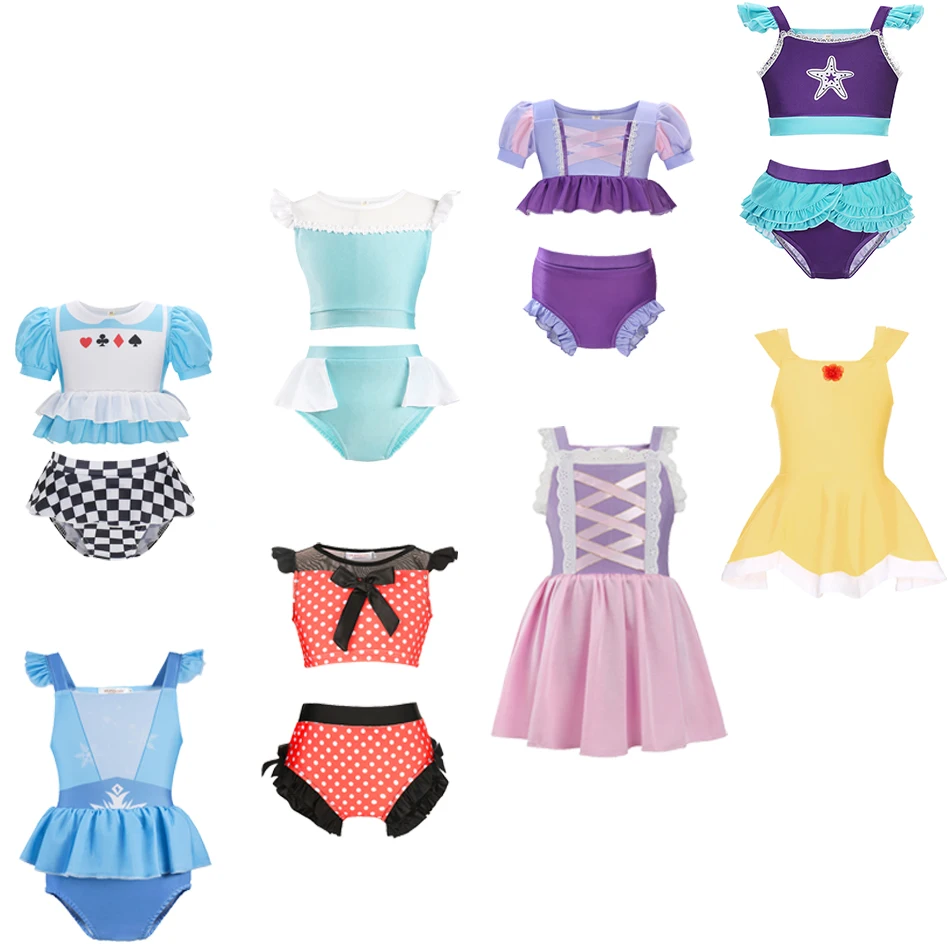 Top Trends: Baby Girls Bathing Suit Summer Princess Swimwear Kids Pool Party Beachwear Swimsuits Children One Piece Swimming Clothing Shoppable Styles