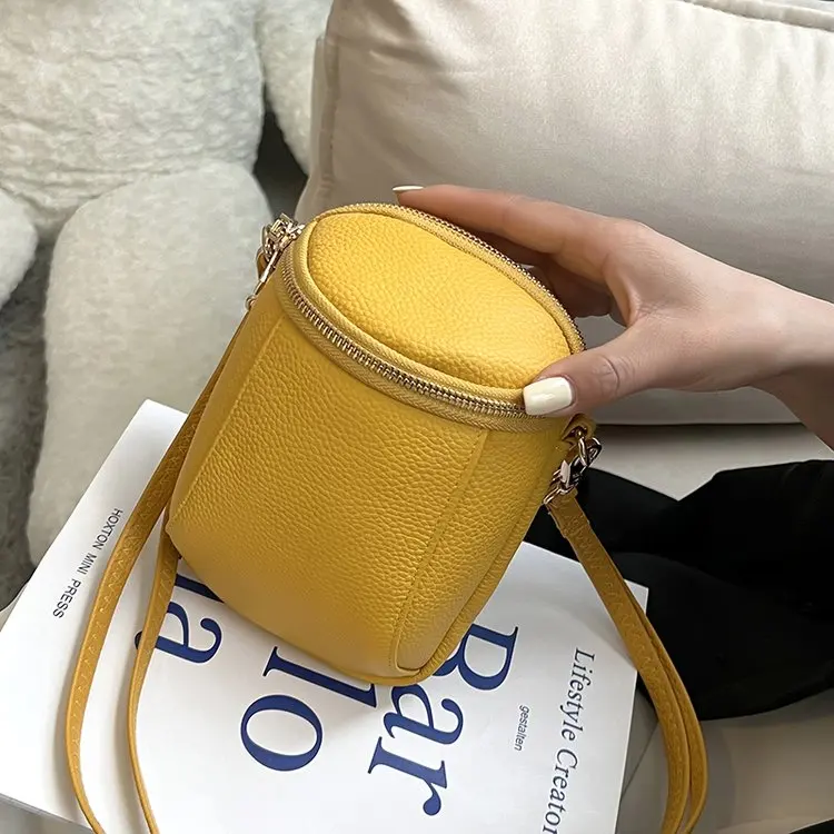 Top Trends: 2022 Genuine Leather Women's Luxury Handbag One Shoulder Mobile Phone Bag Women's Messenger Bag NEW MINI Cross Body Bag Shoppable Styles