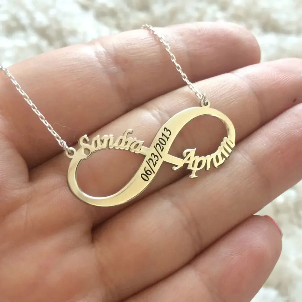 Top Trends: Personalized Custom Name Necklace For Women Unlimited Adjustable Necklace Stainless Steel Infinity Names Gift For Child Jewelry Shoppable Styles