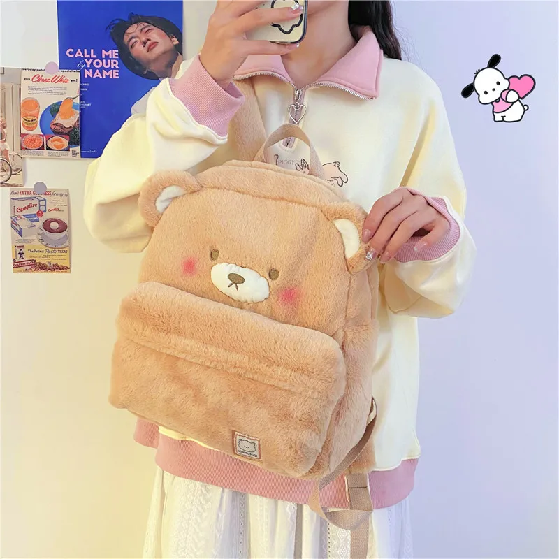 Top Trends: New Cute Bear Plush Backpack Cartoon Animal Plush Toy Soft Stuffed Shoulder Bag Crossbody Bag Children Girls Birthday Best Gift Shoppable Styles