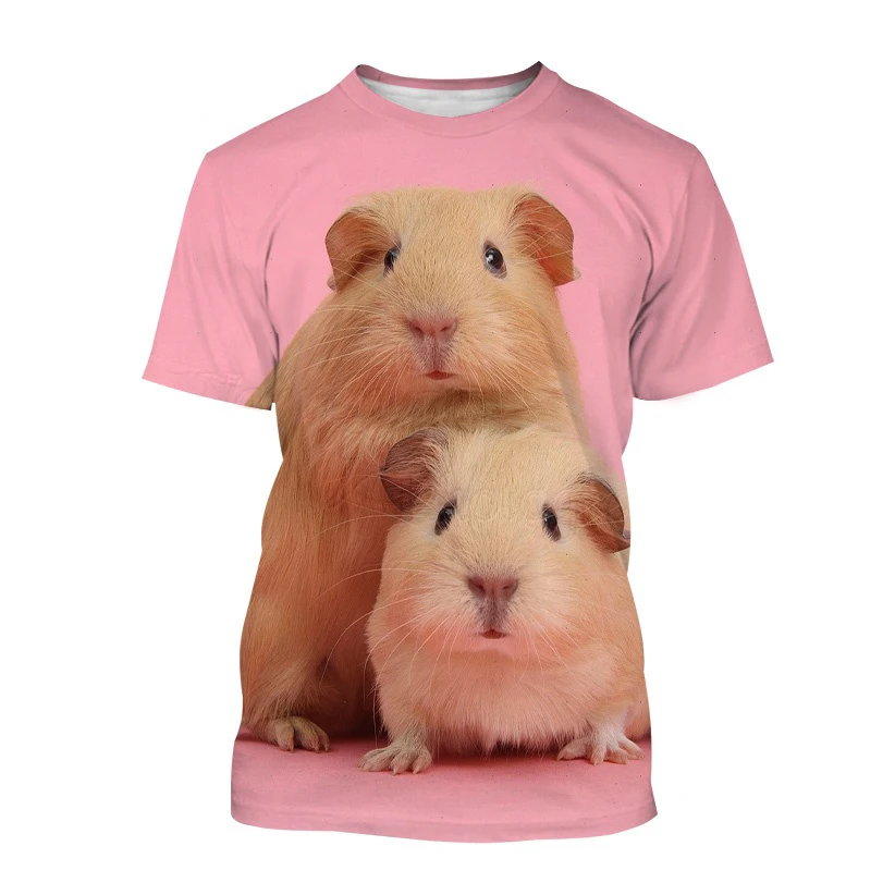 Top Trends: Funny Cute Guinea Pig 3d Print Summer Men&#039;s O-Neck T-shirt Casual Short Sleeve Oversized Pullover Fashion Tee Tops Men Clothing Shoppable Styles