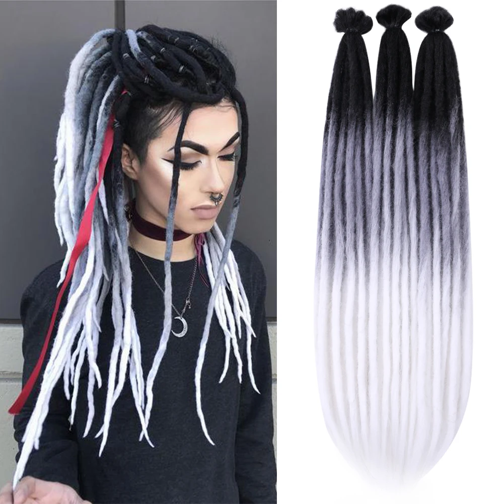 Top Trends: DAIRESS Synthetic Dreadlock Crochet Braids Thin Long Dreads Handmade Crochet Hair Reggae Hair Hip-Hop Style For Rock&Roll Shoppable Styles