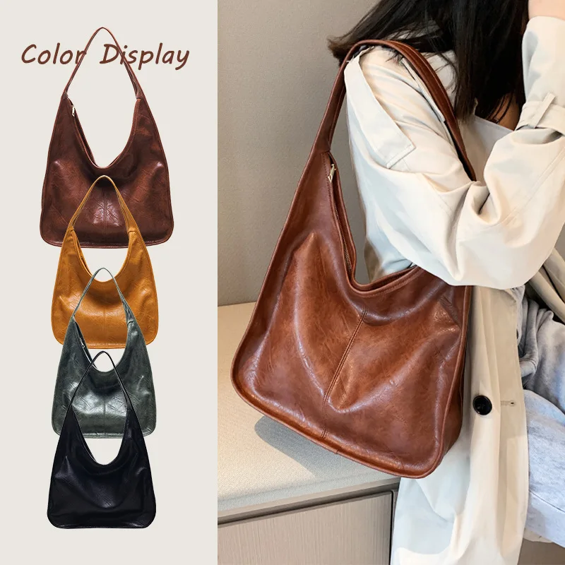 Top Trends: New Women 2023 Pu Leather Vintage Shoulder Clutch Armpit Shoulder Bags Purses And Handbags Shoppable Styles