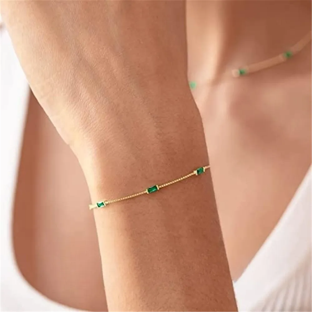 Top Trends: CANNER New Trend S925 Sterling Silver Colorful Zirconia Bracelet Chain For Women's Gift Fashion Jewelry Gold Bracelets Bangles Shoppable Styles