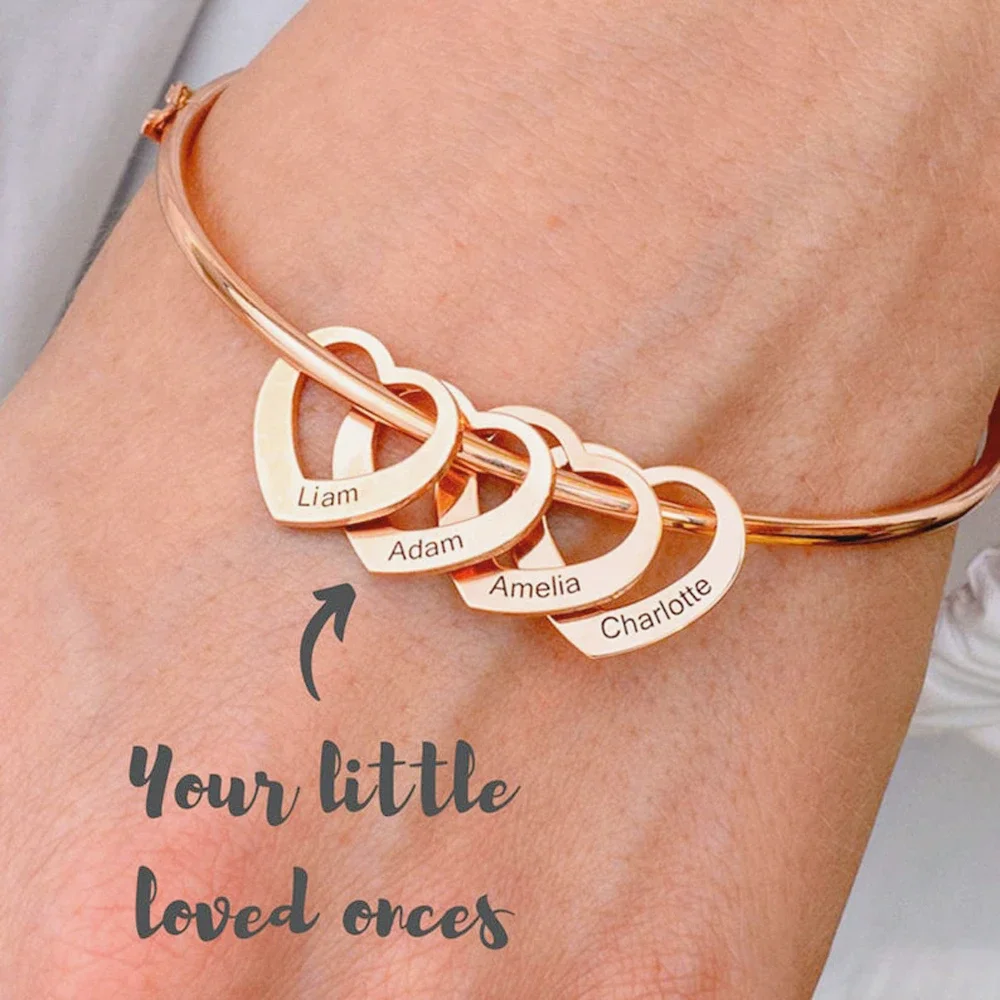 Top Trends: Personalized Bracelet For Women Stainless Steel Love Charms With Carving Name Adjustable Bangle Custom Jewelry Pulseras De Mujer Shoppable Styles