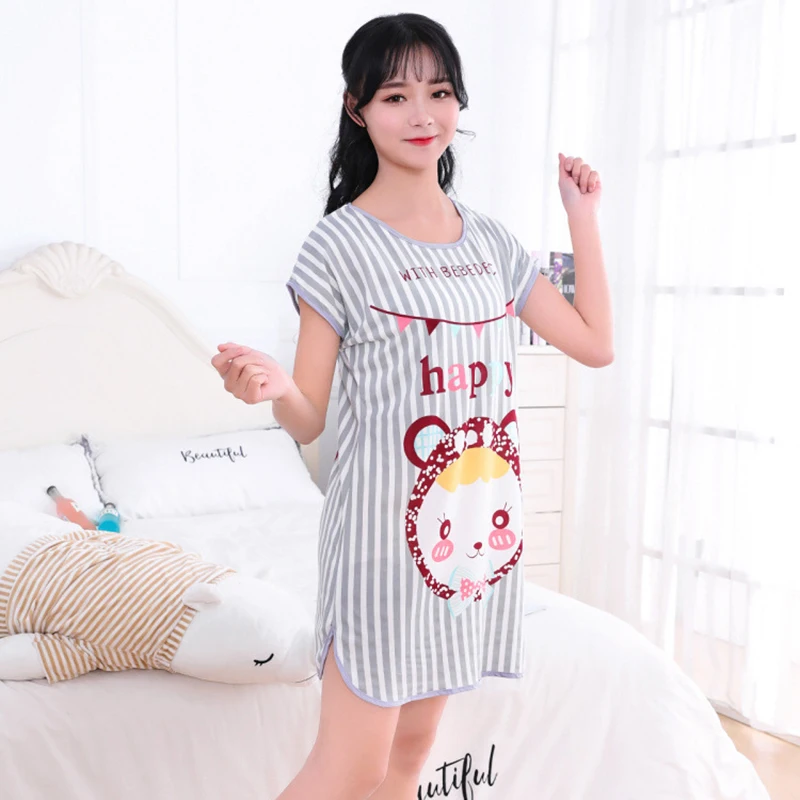 Top Trends: Women Printed Cartoon Sexy Sleepwear Round Neck Lingerie Cute Nightdress One Piece Thin Summer Female Pajamas Nighty Home Wear Shoppable Styles - Image 2