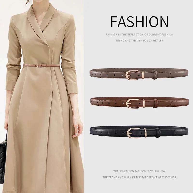 Top Trends: Women&#039;s Thin Leather Belt Personalized Alloy Buckle Simple Fashion High Quality Waistband Decorate Belt With Jeans Coat Shoppable Styles