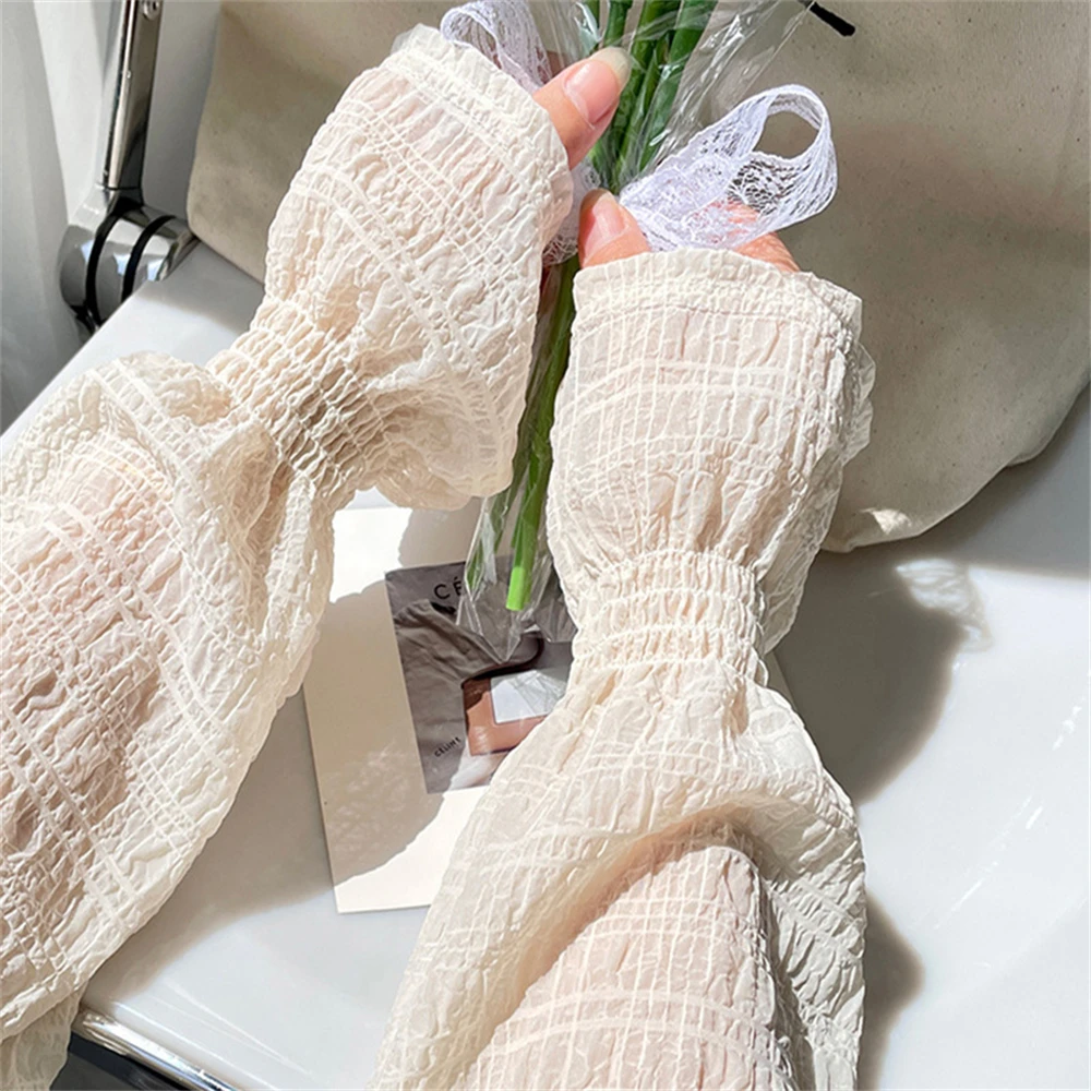 Top Trends: Summer Long Fingerless Gloves Women Sun Protection Sleeves Gloves Lace Mesh Driving Arm Sleeve Sunscreen Uv Breathable Mittens Shoppable Styles