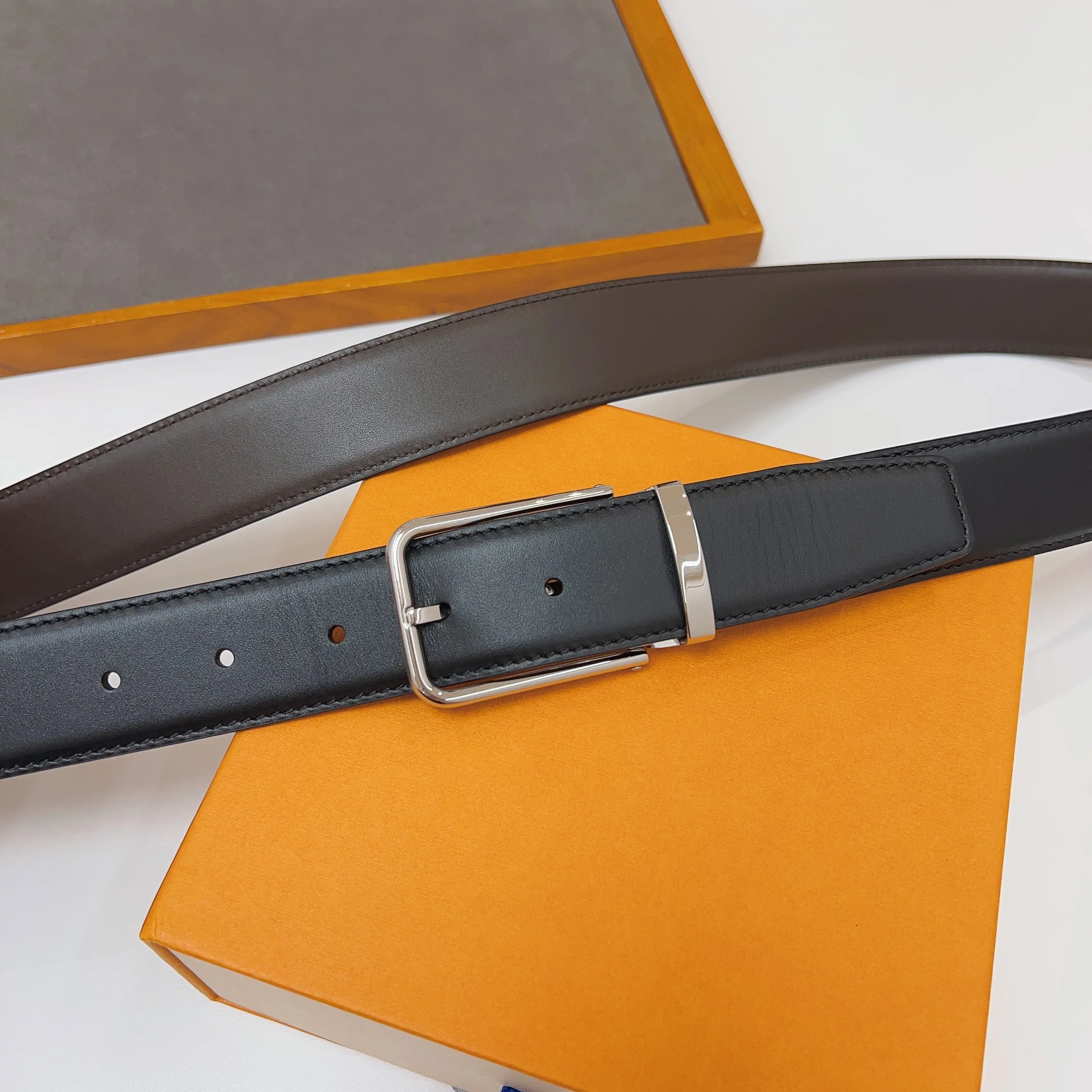 Top Trends: Men&#039;S Belt Double-Sided Head Layer Cowhide Stainless Steel Buckle Head Belt Korean Version Of The Shoppable Styles