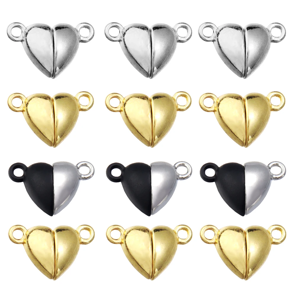 Top Trends: SAUVOO 5 Pcs / Lot Love Heart Shaped Strong Magnetic Clasps For Necklace Bracelet Magnet End Clasp Connectors DIY Jewelry Making Shoppable Styles