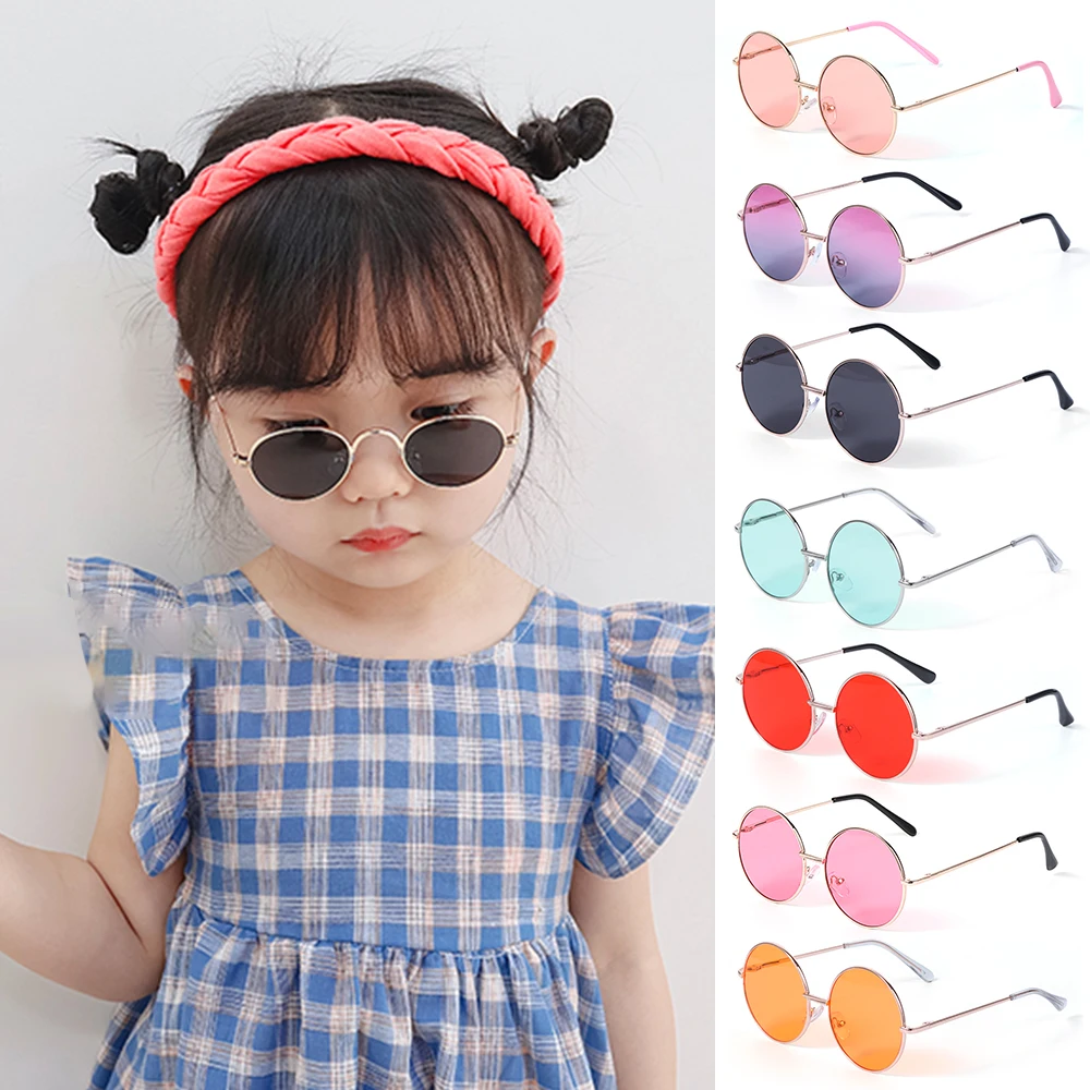 Top Trends: Kids Cute Candy Color Sunglasses Boys Girls Retro Round Frame Sun Glasses UV 400 Wild British Style Children Eyewear Accessories Shoppable Styles