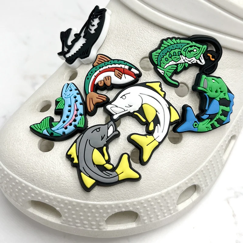 Top Trends: Single Sale Cartoon Fun Fishing PVC Shoe Charms Sandals Accessories Shoes Buckle Decorations Clogs Pins Badges Unisex Gift Shoppable Styles