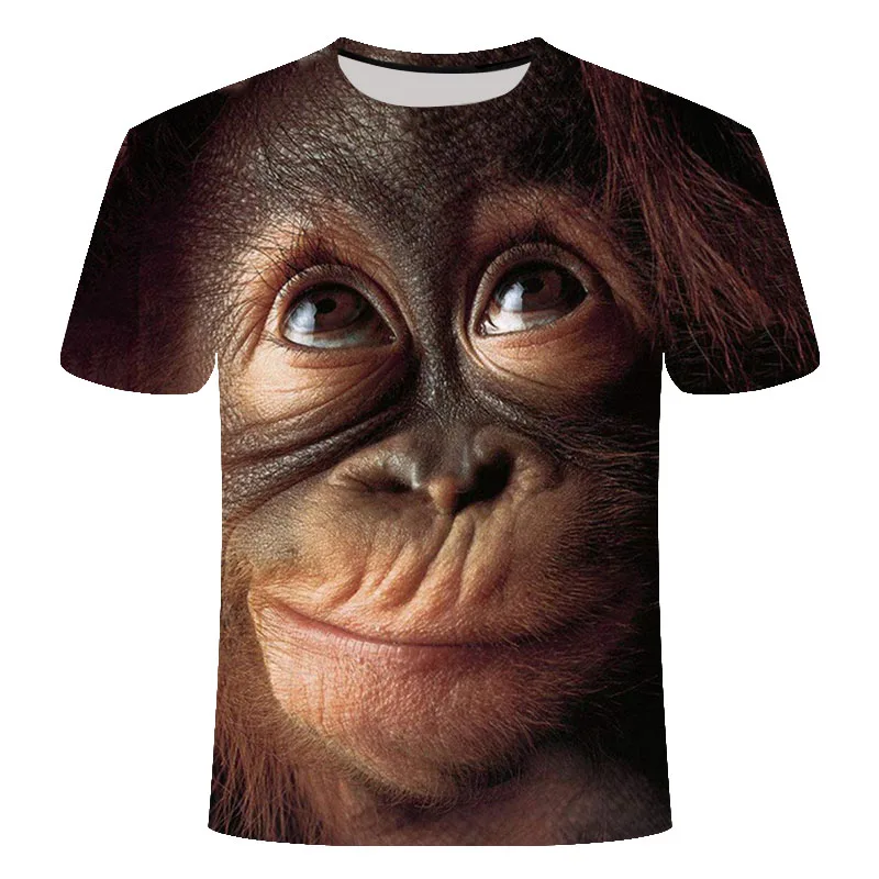 Top Trends: Fun Novelty Cute Animal Pig Cow Dog Orangutan Sheep Series T-shirt Men And Women 3D Printed Harajuku Style T-shirt Summer Top Shoppable Styles - Image 3