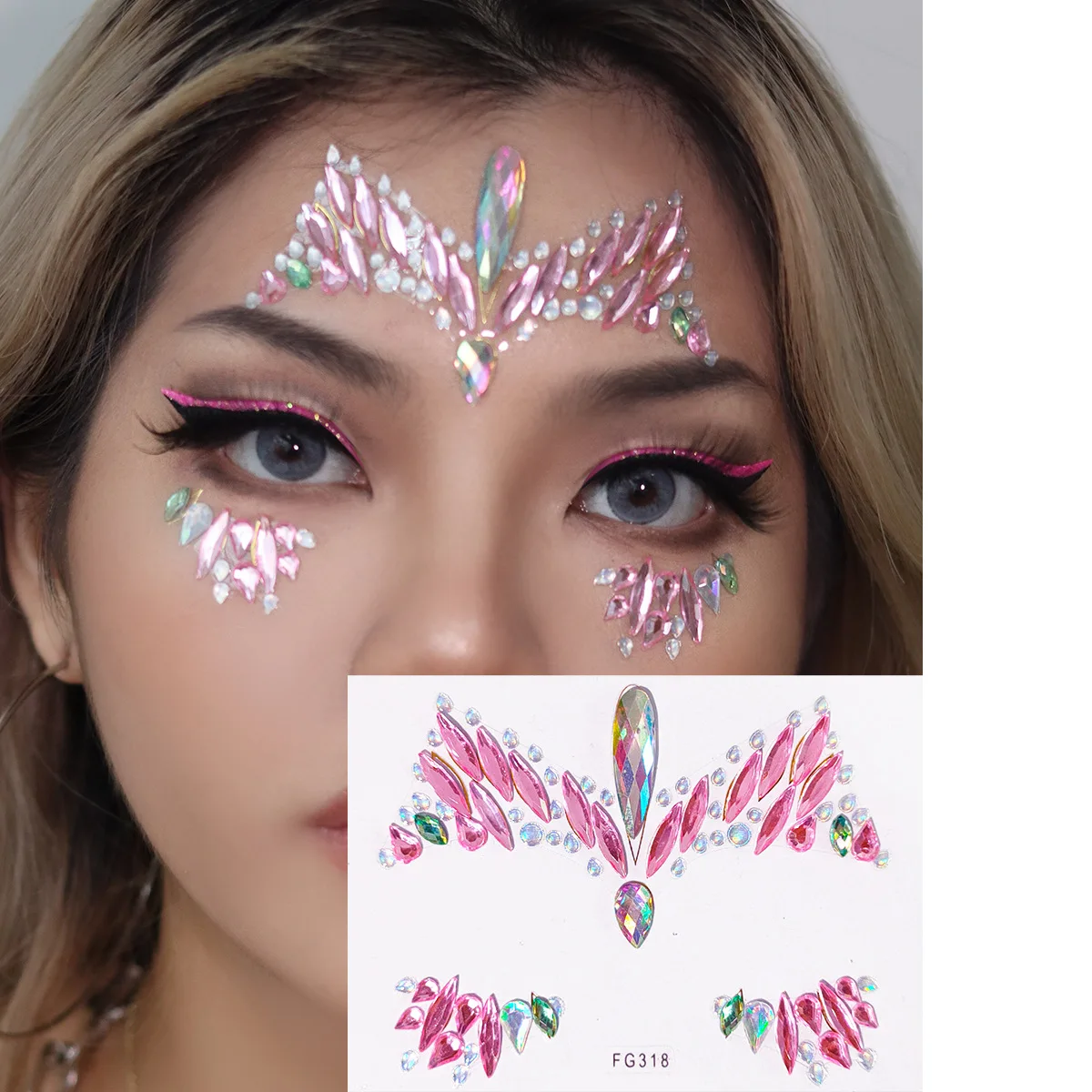 Top Trends: 3D Crystal Face Sticker Multicolor Glitter Drill Body Art Beauty Stage Eyes Makeup Forehead Rhinestone Temporary Tattoo Sticker Shoppable Styles