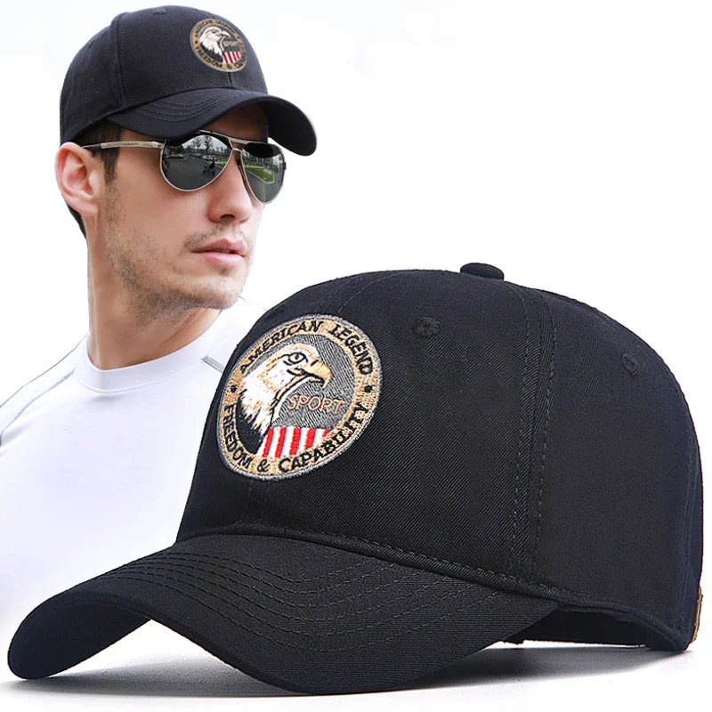 Top Trends: New Eagle Embroidery Big Head Men Snapback Hats Hip Hop Women Baseball Caps Adult Cotton 56-60cm 59-63cm Large Size Gorros Shoppable Styles