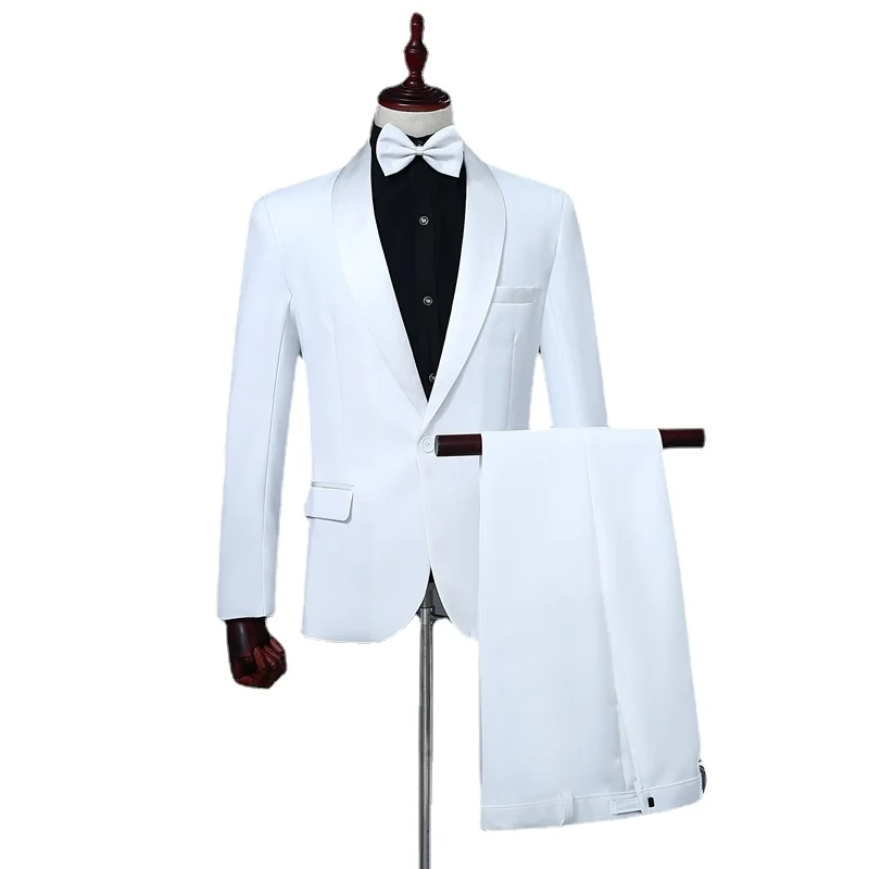 Top Trends: White Suits Men Long Sleeve Dress Mens Casual Performance Stage Black Suit Formal Clothing Two Piece Set Coat Pants Shoppable Styles