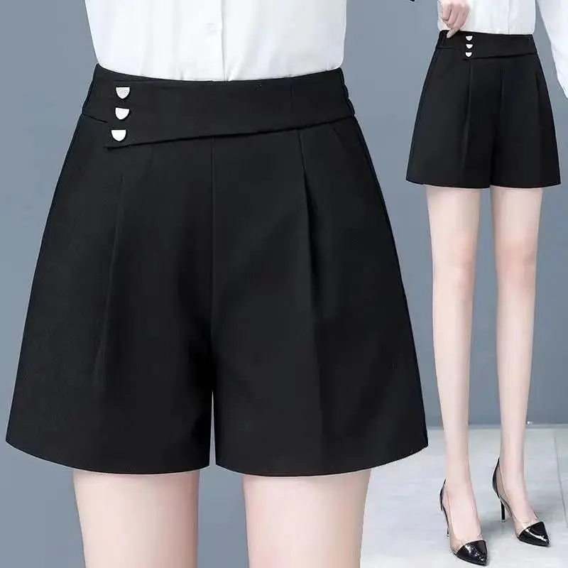 Top Trends: Women&#039;s Summer Black Skirt Shorts Korean Fashion New High Waist Ice Silk Loose Bottoms Sports Casual Thin Wide Leg Short Pants Shoppable Styles